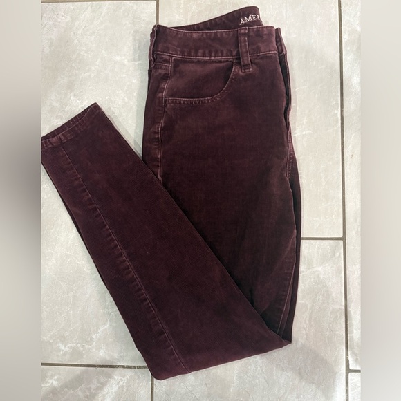 American Eagle Outfitters Pants - American Eagle Wine Red Corduroy Jeggings